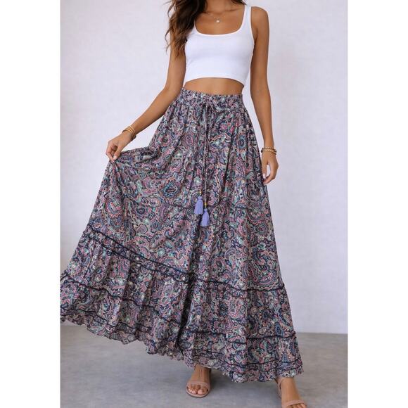 TWD Dresses & Skirts - Boho Paisley Maxi Skirt